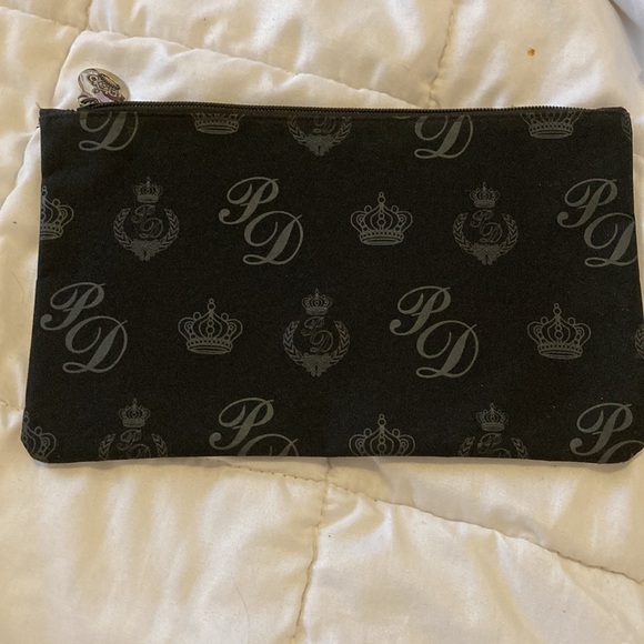 “Never Enough Jewelry” Large Jewelry or Cosmetic Zippered Bag, Case Black Pink - Picture 2 of 7